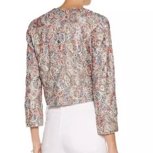 ALICE + OLIVIA Kidman Sequined Cropped Beaded Metallic Jacket - Picture 3 of 8